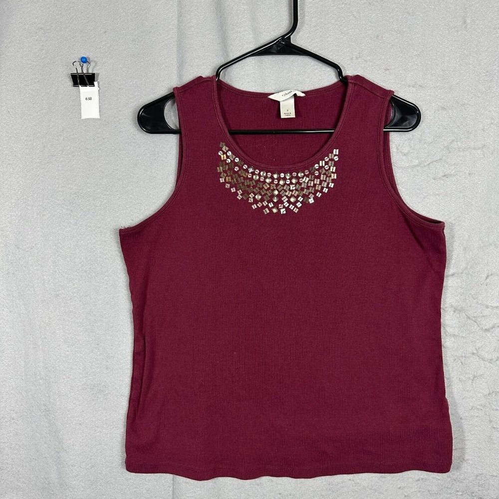 CJ Banks Womens Tank Top Sleeveless Maroon  Plus Size X